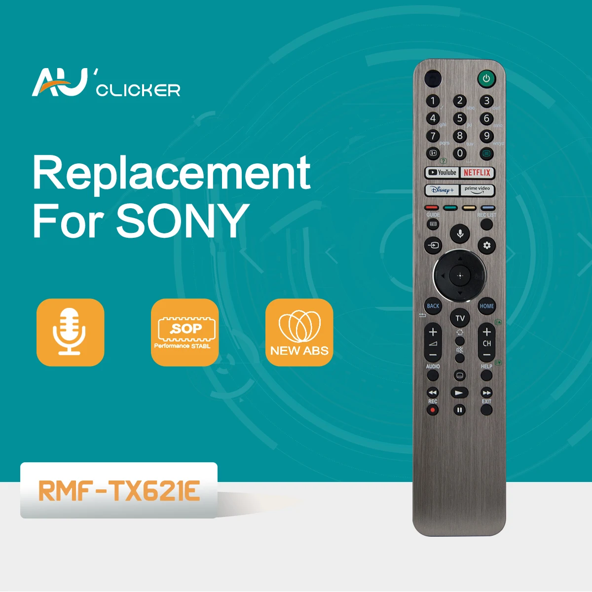 Rmf-Tx621E Remoto Vocale Retroilluminazione Di Ricambio Per Sony 4-Pollici 8K Hd Tv A80J A84J A90J W800 X75 X 75A X80J X81J X85J X86J X89J X