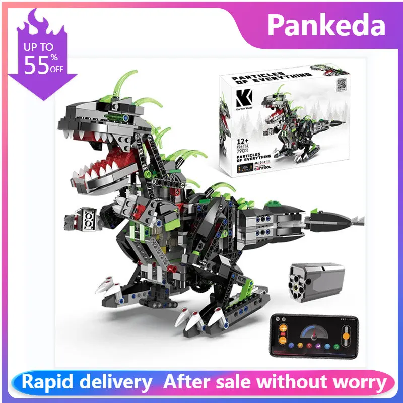 Jurassic World T-Rex K96114 Dinosaur App Telecomando Mattoni Building Blocks Programma Moc Toys For Children Kids Gift Sets Toy