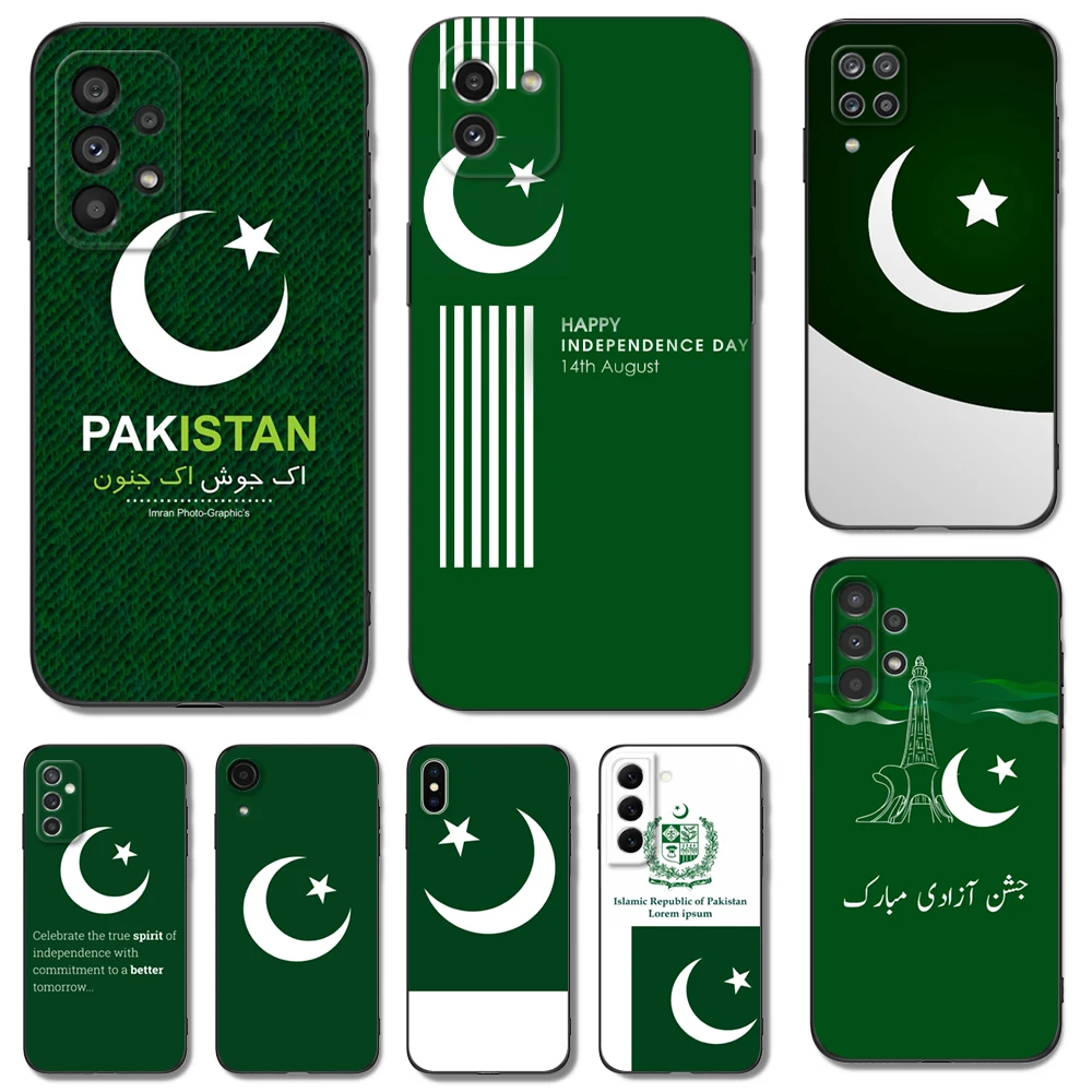 Custodia In Tpu Nero Per Samsung Galaxy S23 S22 S20 S21 Fe Plus Ultra + S10 E Lite Cover Bandiera Del Pakistan