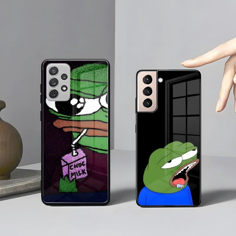 Divertente Sad Frog Pepe Meme Custodia Per Telefono Samsung A54 S23 S21 S22 Ultra A 42 34 32 52 51 Note S10 E Plus S20 Fe S22 Pro A12 Glass
