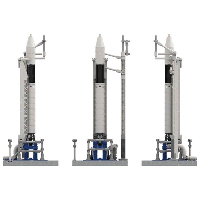 Space Falconed 1 & Launch Pad Saturn V Scale Rocket Model Kit Building Block Set Military Science Stem Brick Toy Kids Regalo Di Natale