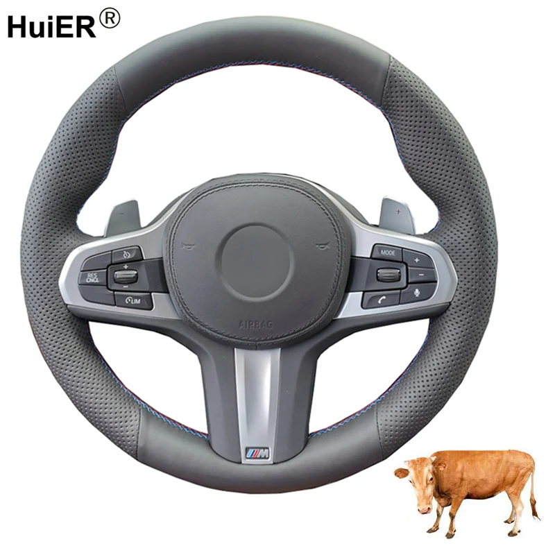 A Mano Da Cucire Copertura Del Volante Dell'Automobile In Pelle Di Mucca Superiore Volant Per Bmw M Sport G30 G31 G32 G20 G21 G01G02 G05 G14 G15 G16 S