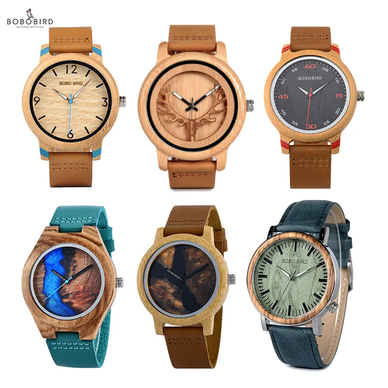 Coppia Orologi Bobo Bird Uomo Donna Orologio Universale In Bambù On Clearance Orologio Da Polso Al Quarzo In Pelle Di Legno Muslimah 33.