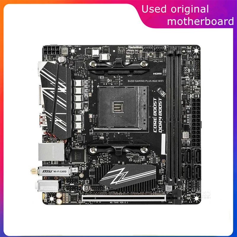 Usato Am4 Per Amd B450 B450I Gaming Plus Max Wifi Mini Itx Scheda Madre Del Computer Pci-E4.0 Usb3.0 Sata3 Ddr4 64G Scheda Madre Desktop