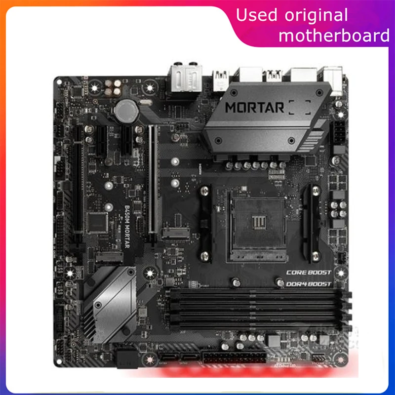 Usato Am4 Per Amd B450 B450M Scheda Madre Del Computer Mortaio Pci-E4.0 Usb3.0 Sata3 Am4 Ddr4 128G Scheda Madre Desktop