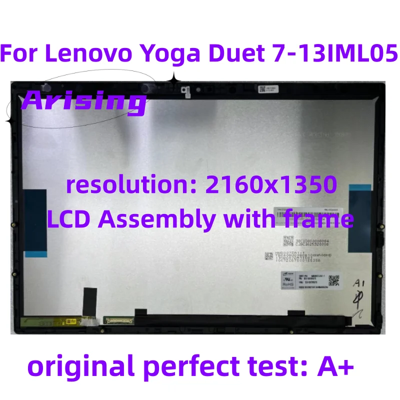 13.3 "Nuovo Laptop Touchscrereen Assembly Per Lenovo Yoga Duet 7-13Iml05 Yoga Duet 7-13Itl6 Yoga Duet 7-13 Muslimex 2160 X1350