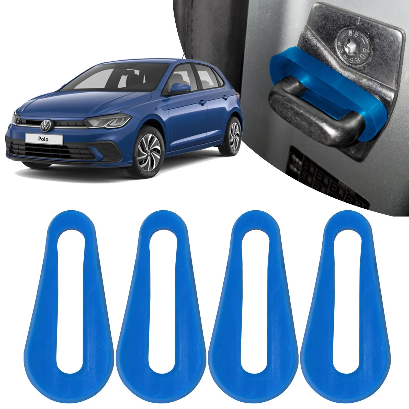 Blu Per Vw Polo 86C 6N 6 N2 6Kv 6Q 9N 9 N3 6R 6C 61 Aw Bz Gti Car Door Lock Buffer Smorzamento Ammortizzatore Accessori Fonoassorbente