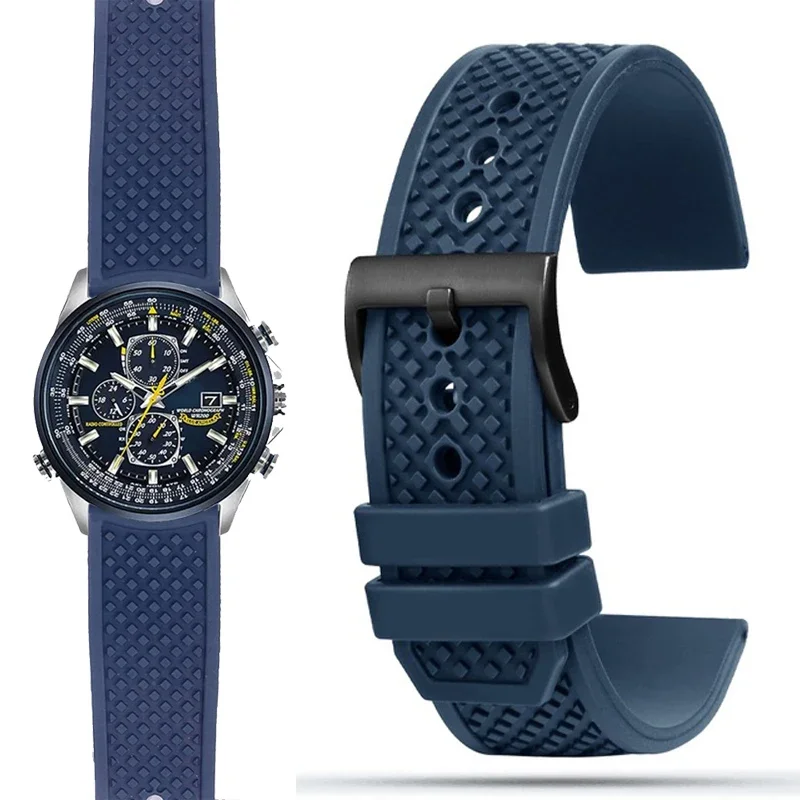 Cinturino Per Orologio In Gomma Fluorurata Per Citizen Blue Angel At8020 Cinturino Di Prima Generazione At8020-54L Accessori Per Cinturini Impermeabil