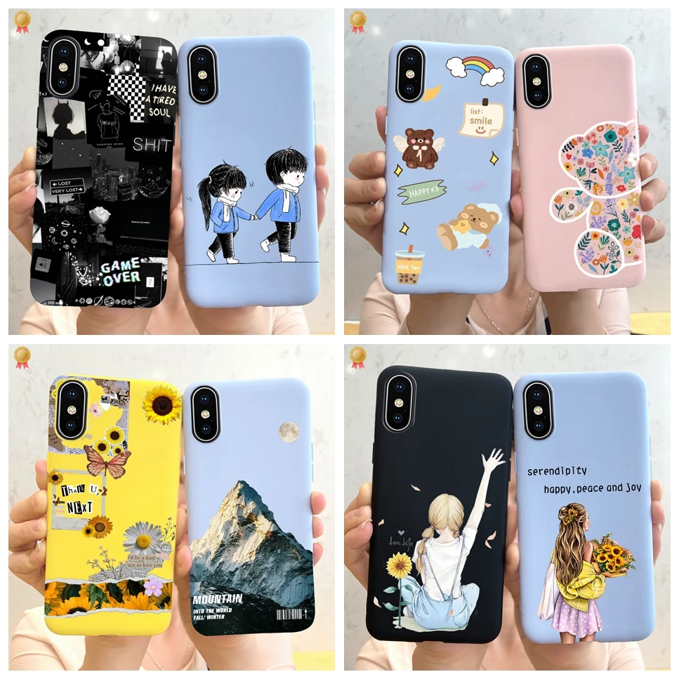 Per Iphone X A1865 Custodia Cute Cartoon Bear Black Pink Paraurti In Silicone Antiurto Per Iphone X Cover Per Custodie Per Telefono Iphonex A1865