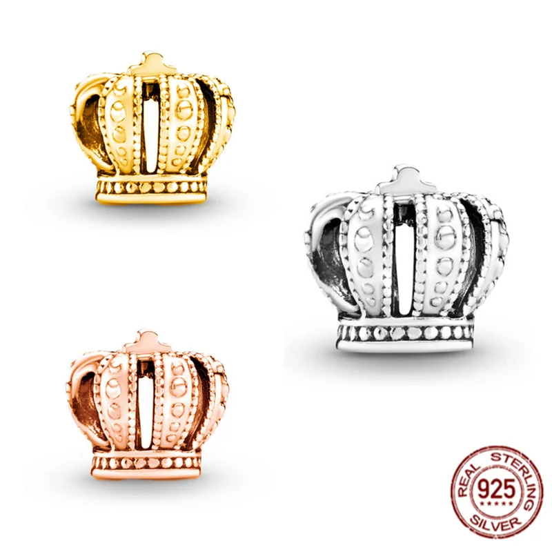 925 Sterling Silver Regal Crown Charm Bead Fit Originale Pandora Bracciale Collana Gioielli Per Le Donne Regalo