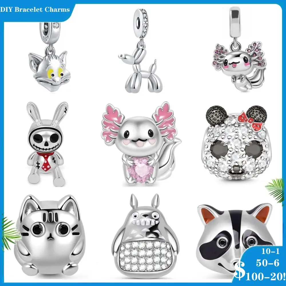 Nuovo 925 Sterling Silver Balloon Puppy Mexican Axolotl Fit Braccialetto Pandora Originale Che Fa Gioielli Fai Da Te Di Moda Per Le Donne