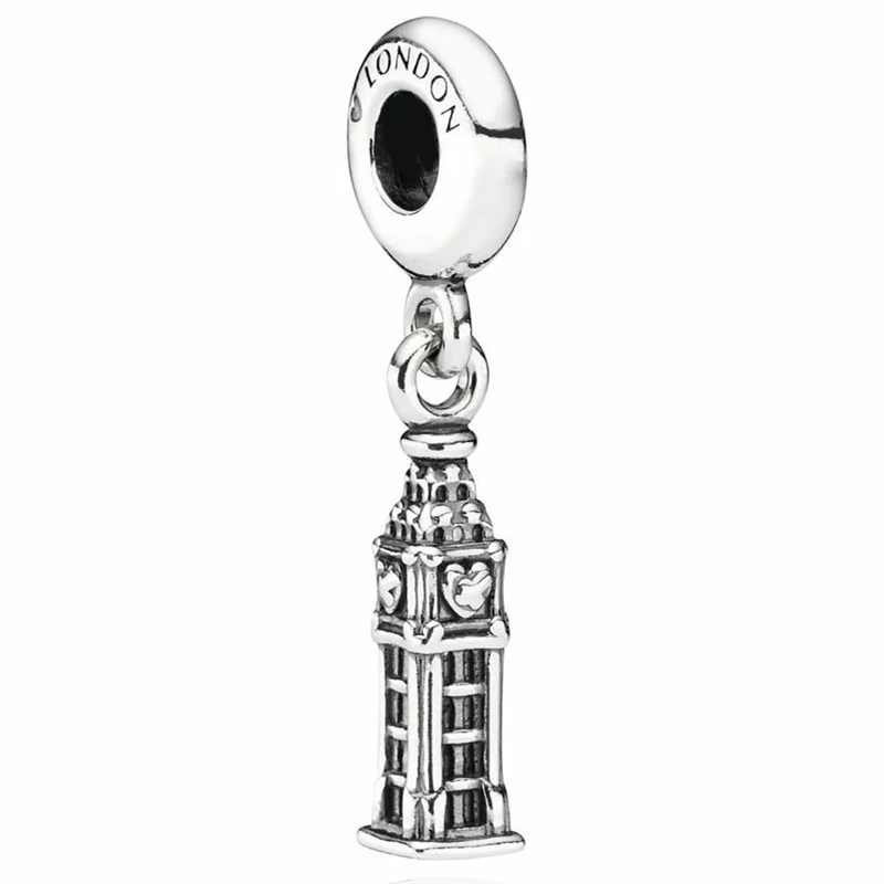 Originale Vintage London Big Ben Ciondolo Bead Fit 925 Sterling Silver Charm Europe Bracciale Bangle Gioielli Fai Da Te