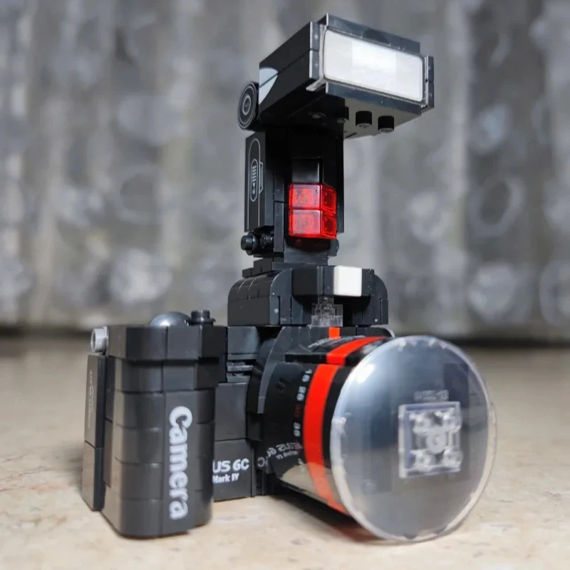 Giocattolo Per Bambini Black Flash Light Advanced Digital Slr Camera Machine Modello 3D Fai Da Te Mini Blocks Bricks Building