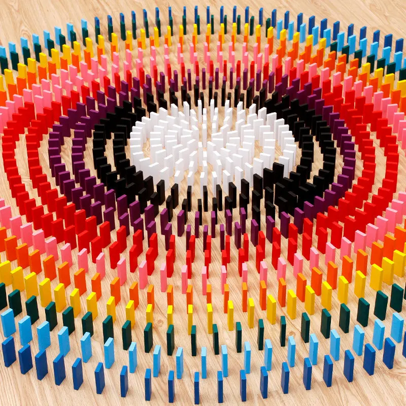 Kit Di Blocchi Di Domino In Legno Color Sort Toys For Children Rainbow Wood Domino Games Early Educational Kids Baby Toy Regalo Di Compleanno