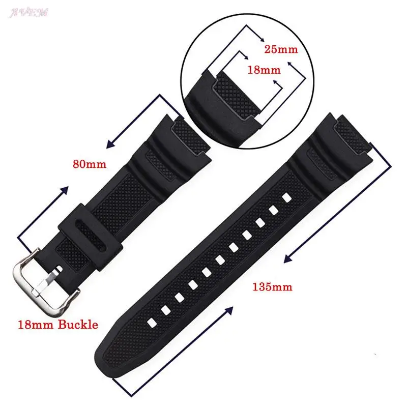 Cinturino In Silicone Da 18Mm Per Casio Aqs810W Sgw300H Mrw200H Aeq110W Ae1000W Ws200H W800H W216H W-215 Cinturino Per Orologio Sportivo In Gomma