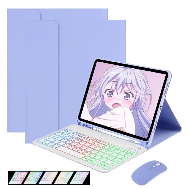 Funda Per Samsung Galaxy Tab S9 Custodia Tastiera Per Samsung Tab S9 Cover 11 ''Tastiera Retroilluminata Arcobaleno Per Galaxy Tab S9 Teclado