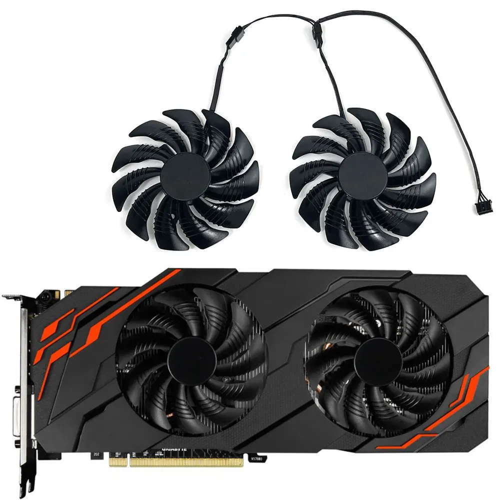 Muslimate T129215Su Gtx 1070 Ventola Gpu Windforce, Per Gigabyte Gtx 1070, 1060, 1050, Rx 470, 480, 570, 580, 590 Ventola Di Raffreddamento Della Sche