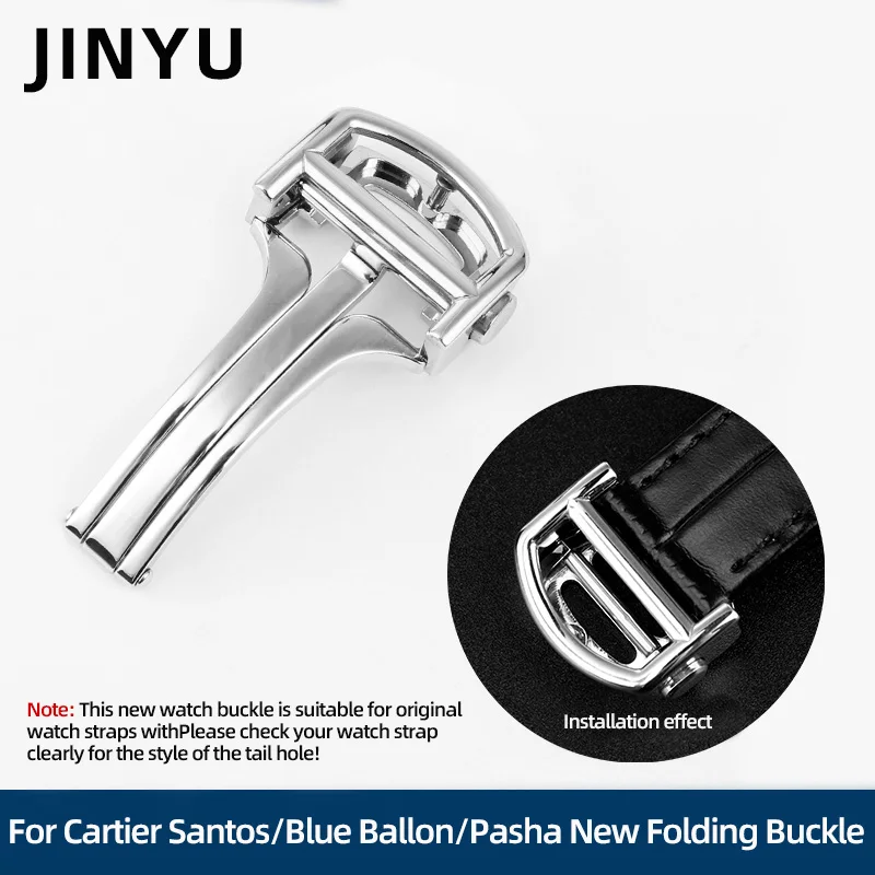 Fibbia Per Orologio In Acciaio Inossidabile Di Alta Qualità Da 16Mm Per Cartier Santos Blue Ballon Serie Pasha Nuova Fibbia Pieghevole Per Orologio In