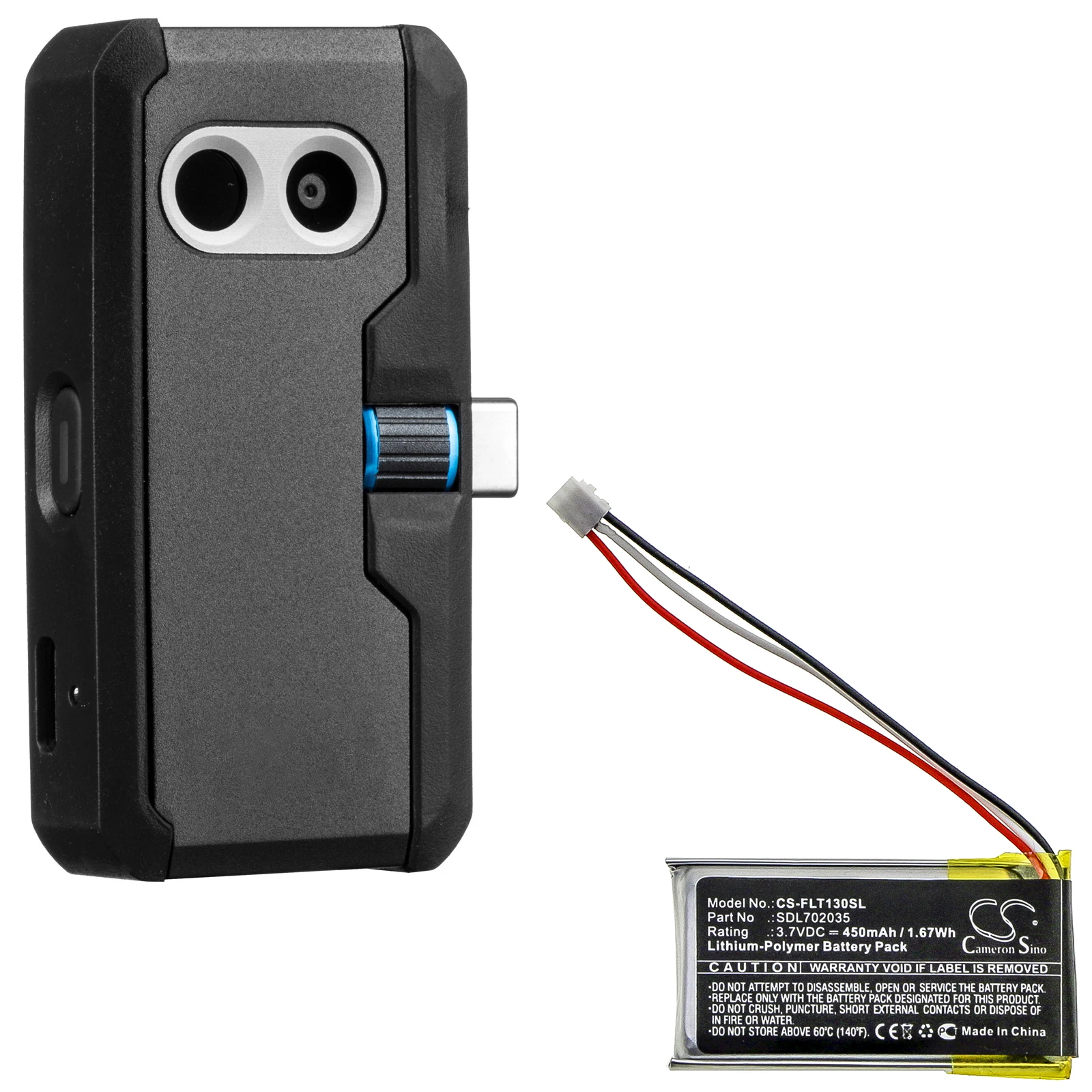 Batteria Flir Sdl702035 Da 450Mah Per One Pro
