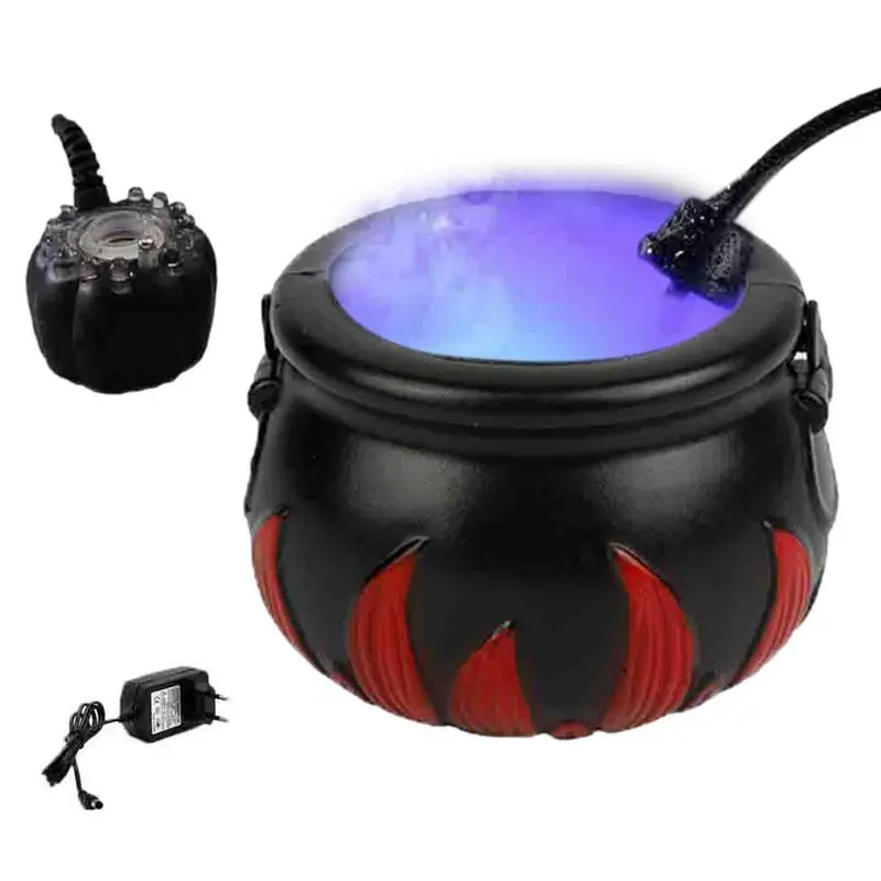 Strega Calderone Fogger Black Witch Calderone Fog Maker Water Geyser Pond Fog Black Witches Calderone Decorazione Per Interni Mini