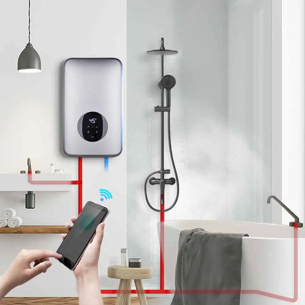 3500W Bagno Auto Rv Casa Scaldabagno Elettrico Senza Serbatoio Geyser Scaldabagno Elettrico Istantaneo Per Doccia