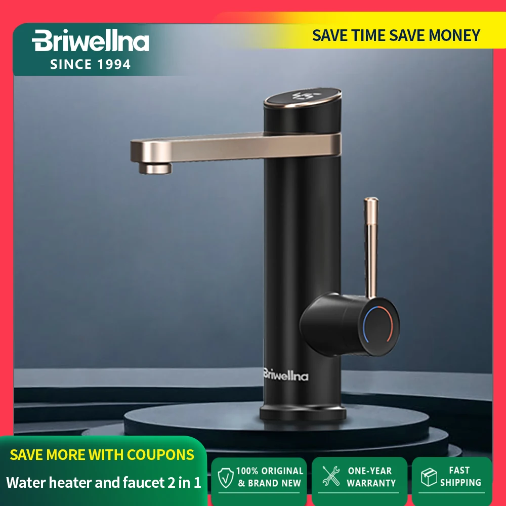 Briwellna Scaldabagno Rubinetto Scorrevole 220V Scaldabagno Elettrico Senza Serbatoio Rubinetto Girevole Rubinetto Elettrico Riscaldamento Acqua Geyse