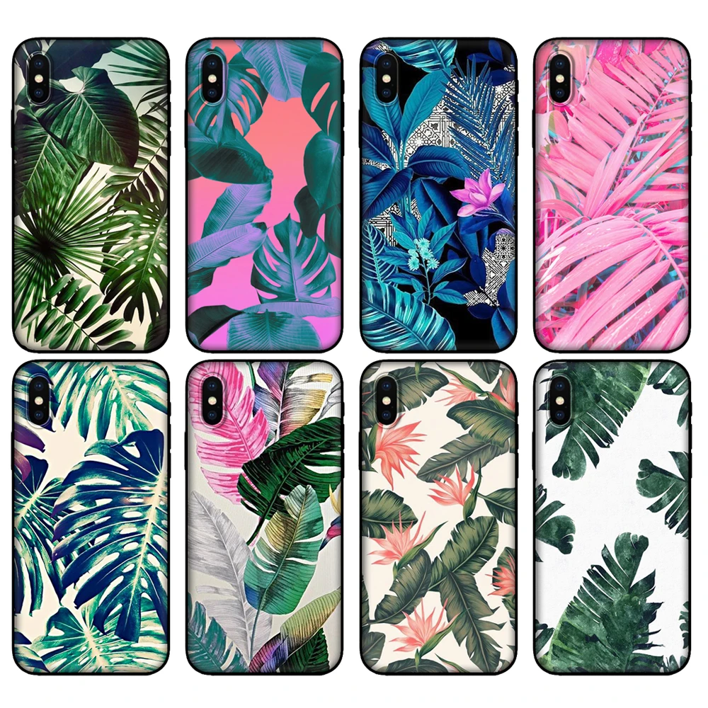 Custodia In Tpu Nero Per Samsung Galaxy S20 /S20 Plus/S20 Ultra/S20 + /S20Fe Back S 20 Fe + Cover Summer Plants Leaf Tropical