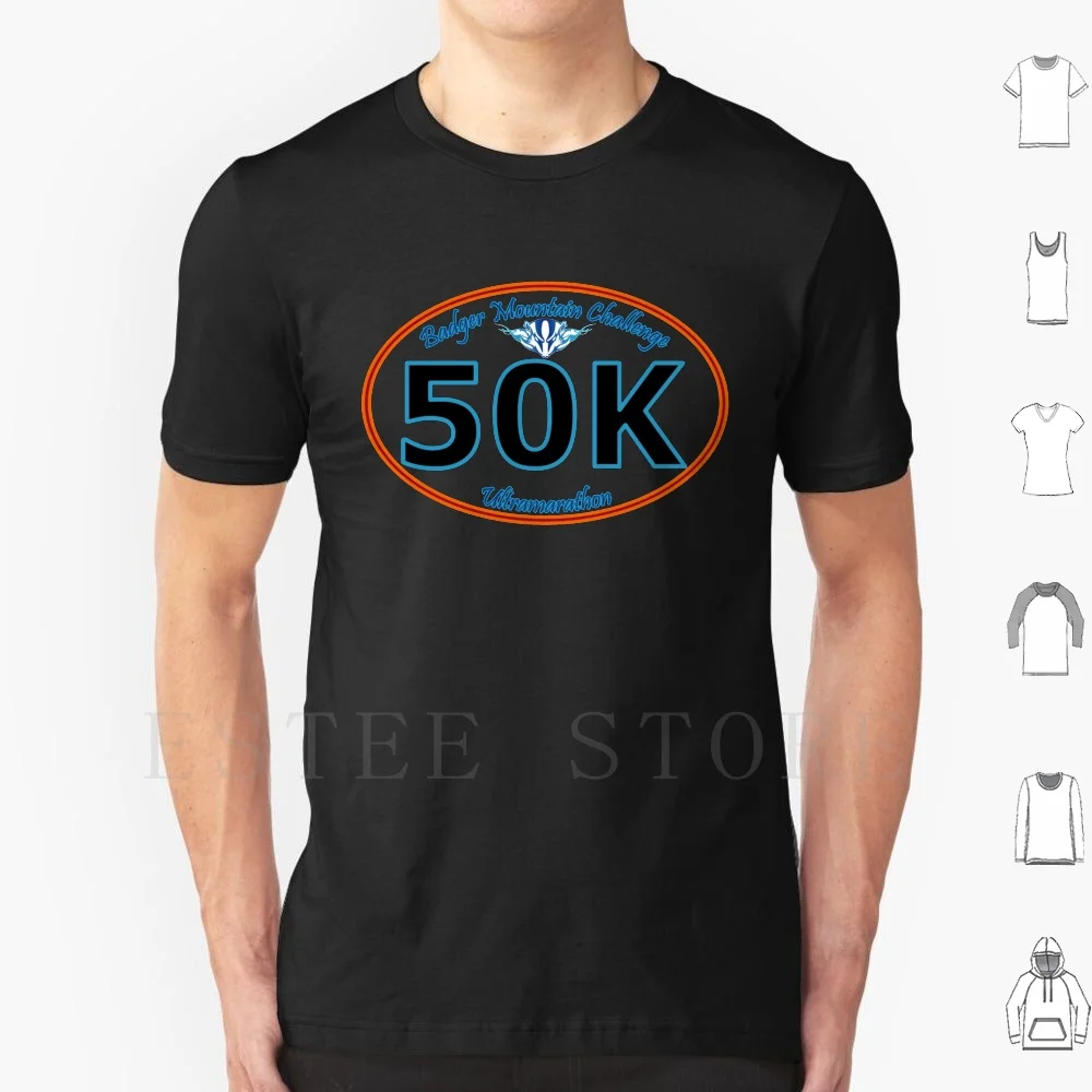 Badger Mountain Challenge 50K T Shirt Uomo Cotone 6Xl Run Running 50K Ultramarathon Badger Badger Mountain Runner Tasso