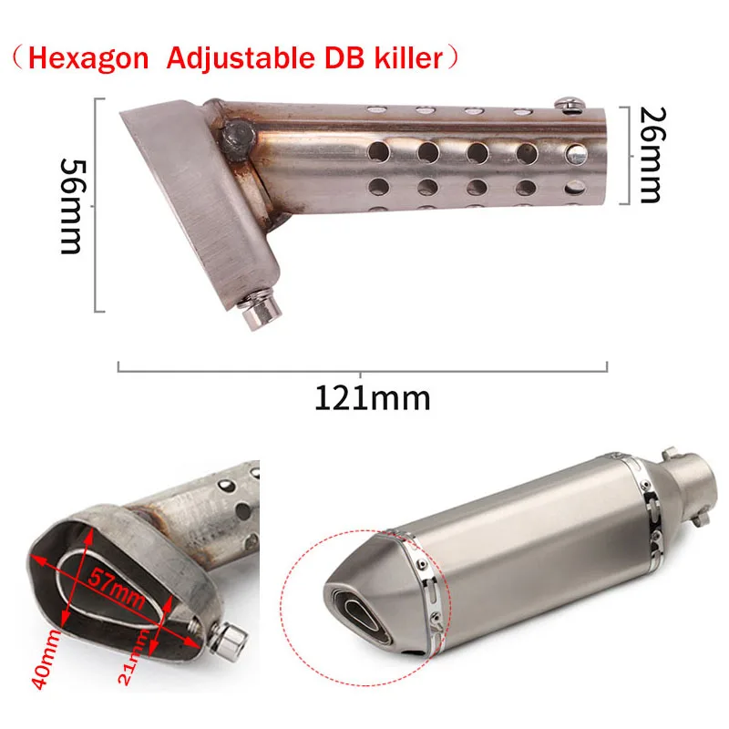 42 45 48Mm Silenziatore Tubo Di Scarico Moto Silenziatore Db Killer Per Akrapovic Yoshimura Laser Ixil Sc Project M4 Ar Slip-On