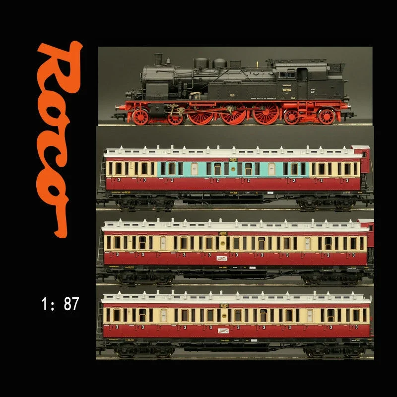 Roco Train Model Ho 1/87 61478 Br78 Digital Sound Effect Dcc Steam Locomotiva E Autovettura Set 60Th Anniversary Train Toy