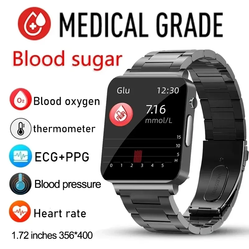 2023 Blood Glucose Smart Watch Men Ecg Blood Pressure Health Monitor Orologi Fitness Ip68 Smartwatch Impermeabile Da Donna Per Xiaomi