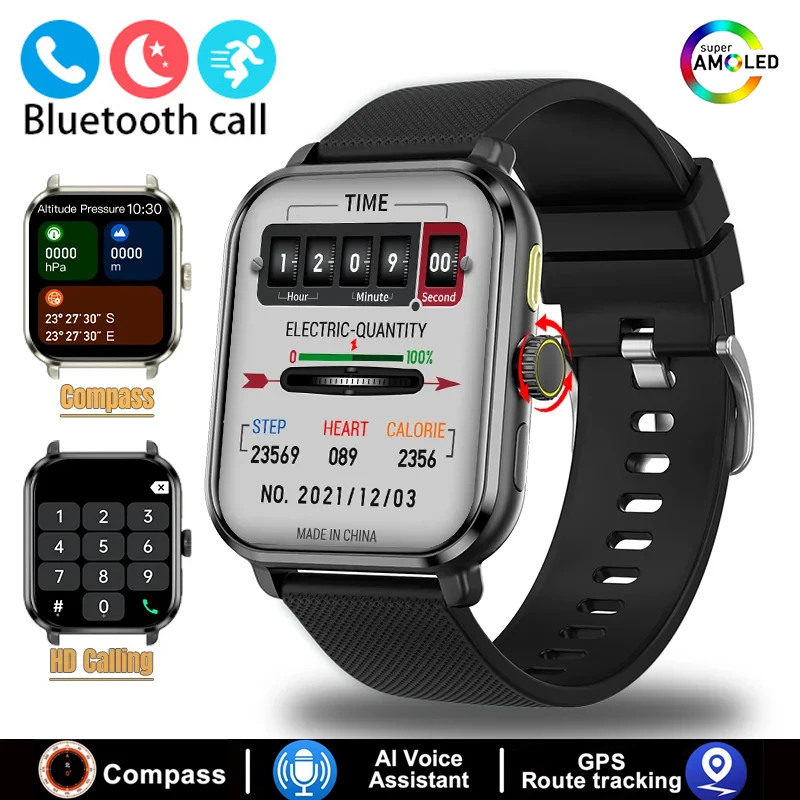 Per Xiaomi Smart Watchs 9 Men Sports Fitness Tracker Amoled Screen Health Test Original Blood Sugar Smartwatch Women 2024 New