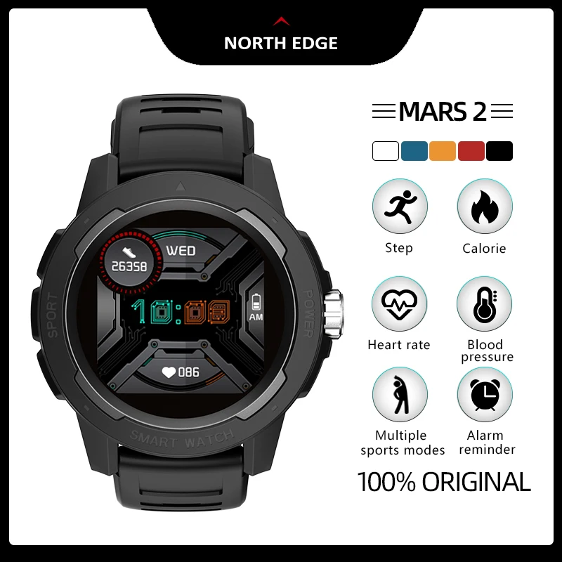 North Edge Mens Smart Watch Cardiofrequenzimetro Running Smartwatch Fitness Tracker 2021 Più Nuovo Orologio Donna Sportswatch Per Xiaomi