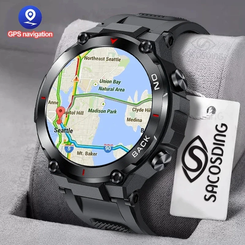 New Gps Position Men Smart Watch Military Outdoor Sport Fitness Super Long Standby Smartwatch Ip68 Swimming Man Watch Per Xiaomi