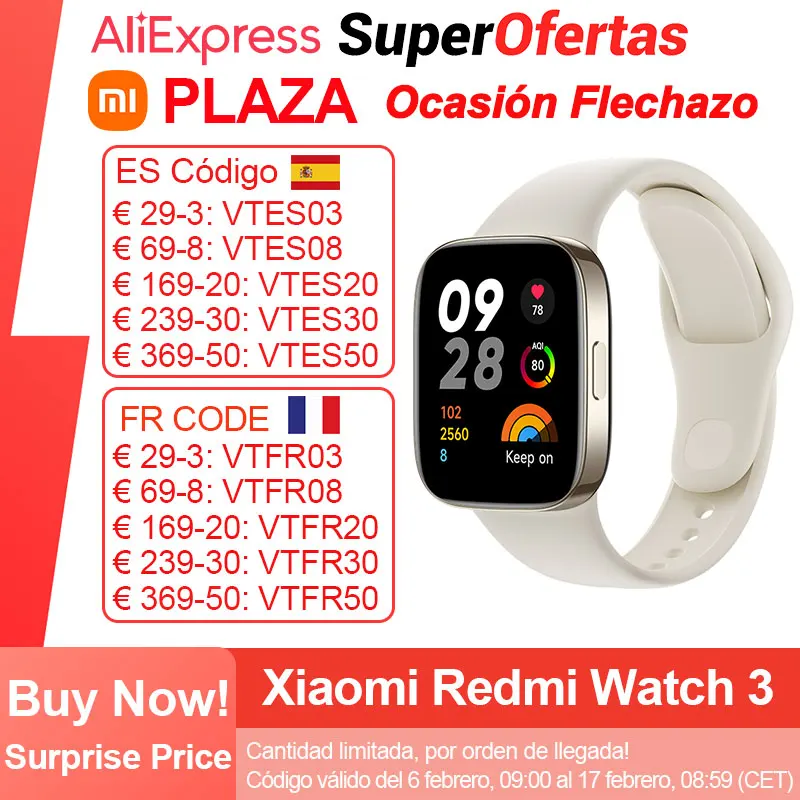 Xiaomi Redmi Watch 3 Smart Watch, Frequenza Cardiaca Dell'Ossigeno Nel Sangue, Chiamata Telefonica Bluetooth, 1.75 "Amoled 390X450 Pixel Orologio Inte