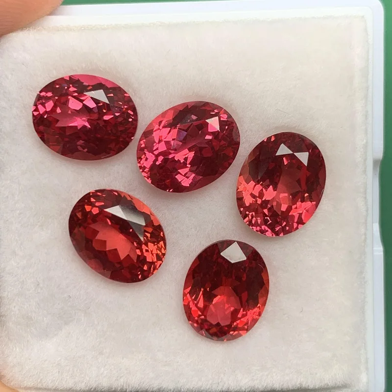Pirmiana Taglio Ovale Laboratorio Cresciuto Padparadscha Colore Zaffiro Pietra Sciolta Per Gioielli