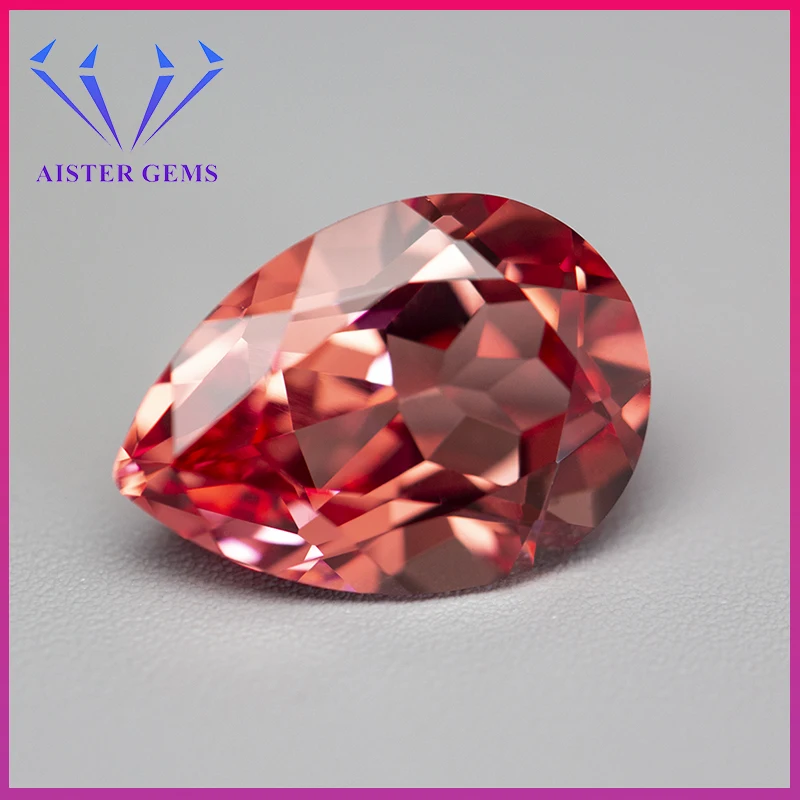 New Pear Shape Lab Grown Padparadscha Sapphire Gemme Sciolte Vvs1 Per La Creazione Di Gioielli