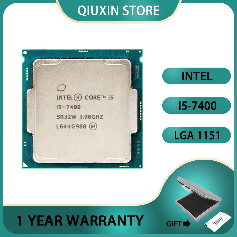 Processore Intel Core I5-7400 I5 7400 6M 65W Lga 1151 Cpu 3.0 Ghz Quad-Core Quad-Thread