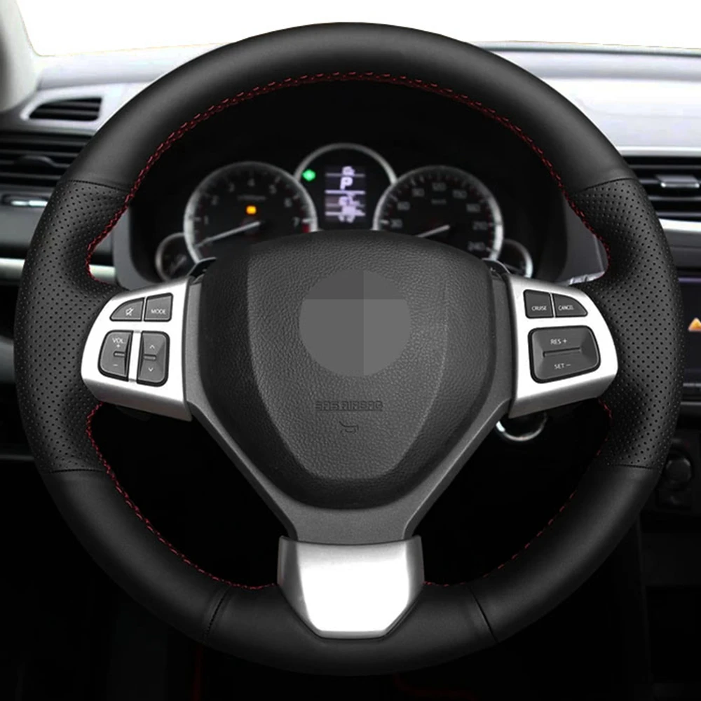 Coprivolante Per Prodotti Auto In Ecopelle Nera Fai-Da-Te Per Suzuki Swift Sport Vitara S 2012 2013 2014 2015 2016 2017 Fondina