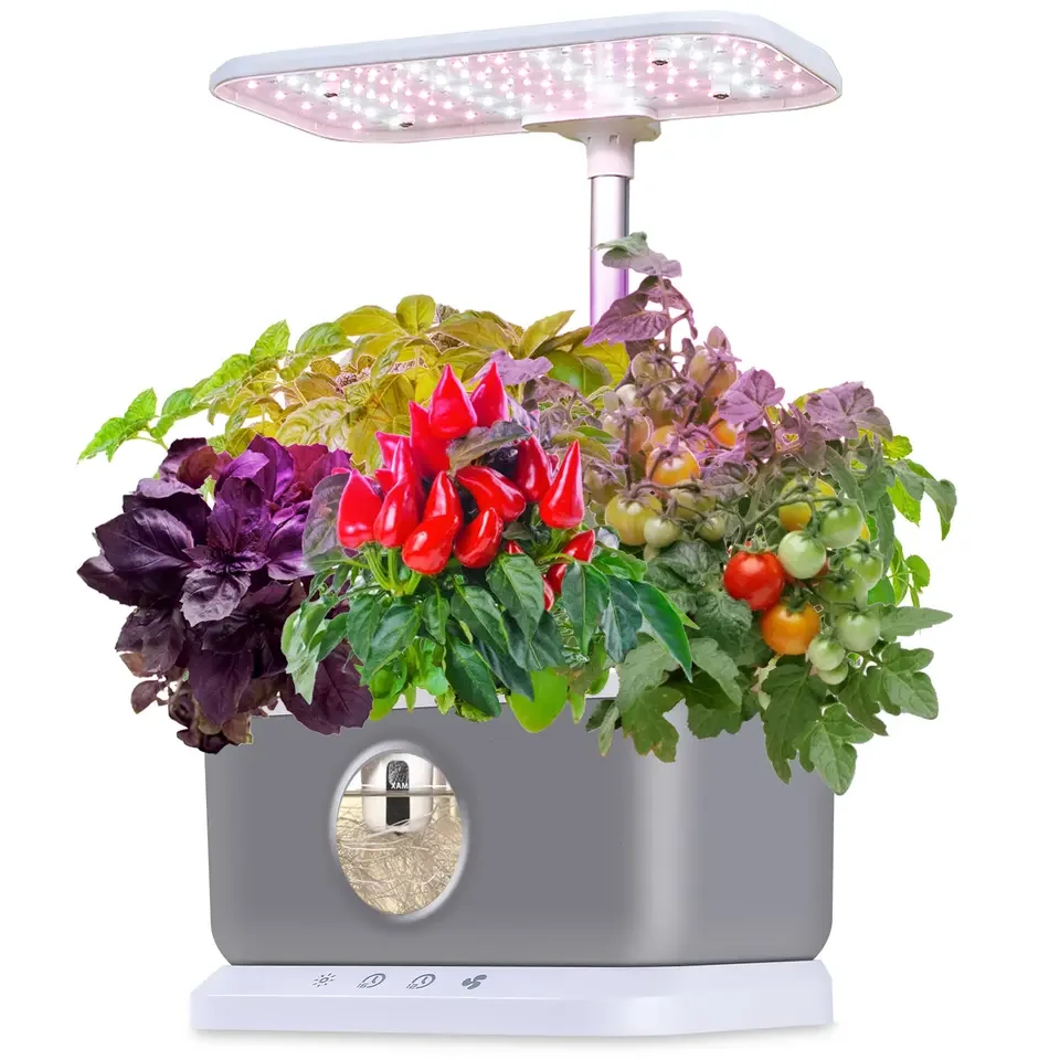 Home Smart Hydroponics System 6 Pods Indoor Verdura Herb Flower Garden Kit Mini Aquarium Box Con Led Grow Light