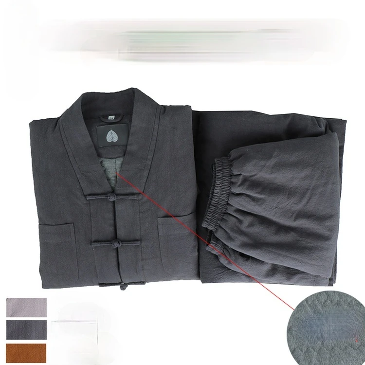 Monaco Abbigliamento Uomo Inverno Lino Seta Cotone Imbottito Femmina Bhikkhuni Imposta Abiti Da Meditazione Cronus Zen Costume Buddista
