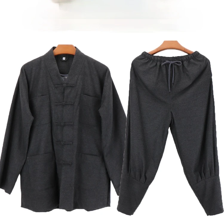 Inverno Lay Buddista Monaci Shaolin Vestiti Kung Fu Uniforme Di Lana Buddha Monaco Imposta Juinoltre Cronus Zen Costume Buddista