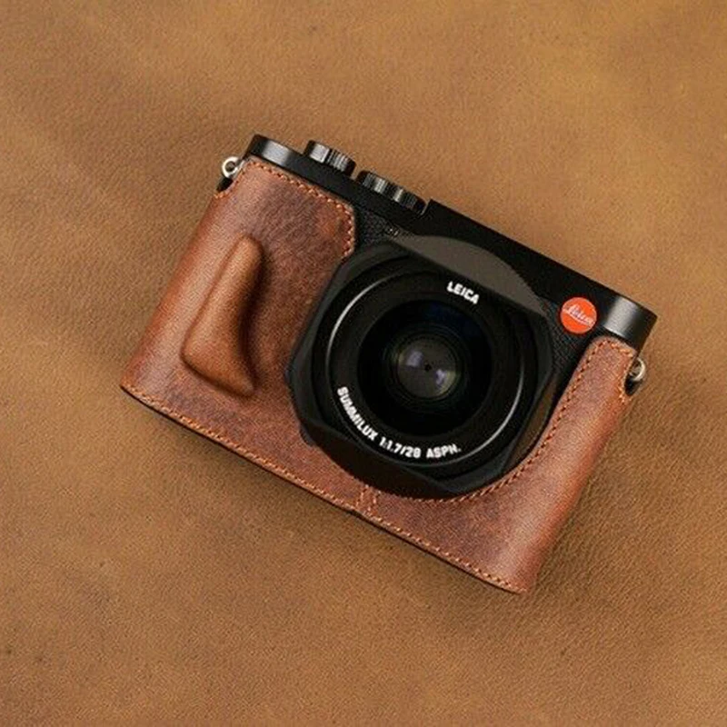 Per Leica Q Typ 116 Leica Q2 Q2 Custodia Con Copertura Inferiore Monochrom Custodia Per Fotocamera In Vera Pelle Fatta A Mano A Metà Corpo