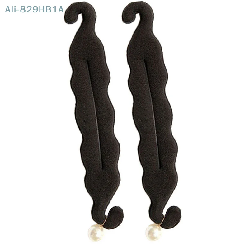 Magic Sponge Clip Foam Donut Hair Styling Bun Maker Bigodino Tool Ring Twist Black