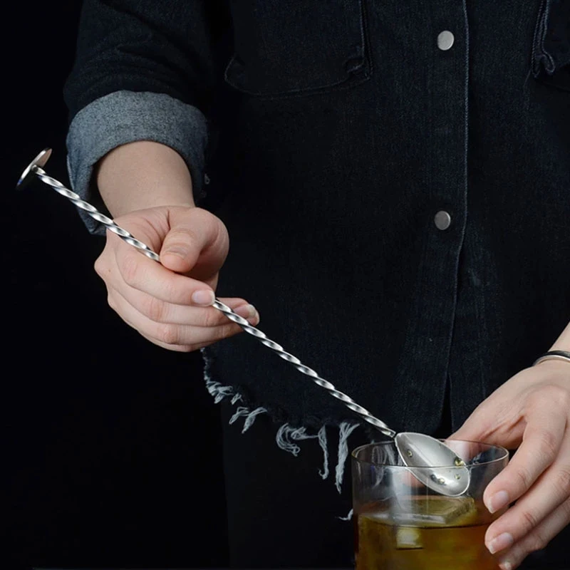 Agitatori Per Cocktail Con Manico Lungo Barman Mixing Stick Spoon Kit Barman In Acciaio Inossidabile Accessori Whisky Shaker Kitchen Bar