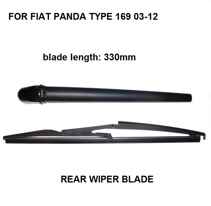 Per Fiat Panda Tipo 169 03-12 Posteriore Parabrezza Parabrezza Wiper Arm & Blade Nuovo Set