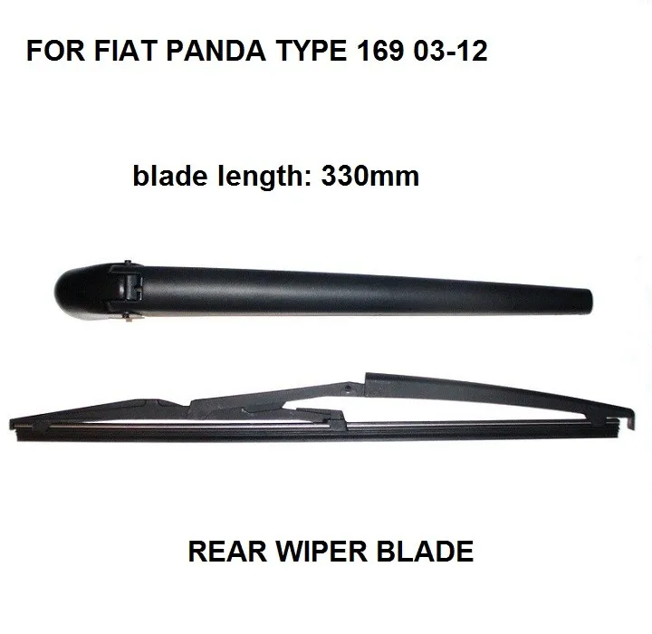 Per Fiat Panda Tipo 169 03-12 Posteriore Parabrezza Parabrezza Wiper Arm & Blade Nuovo Set