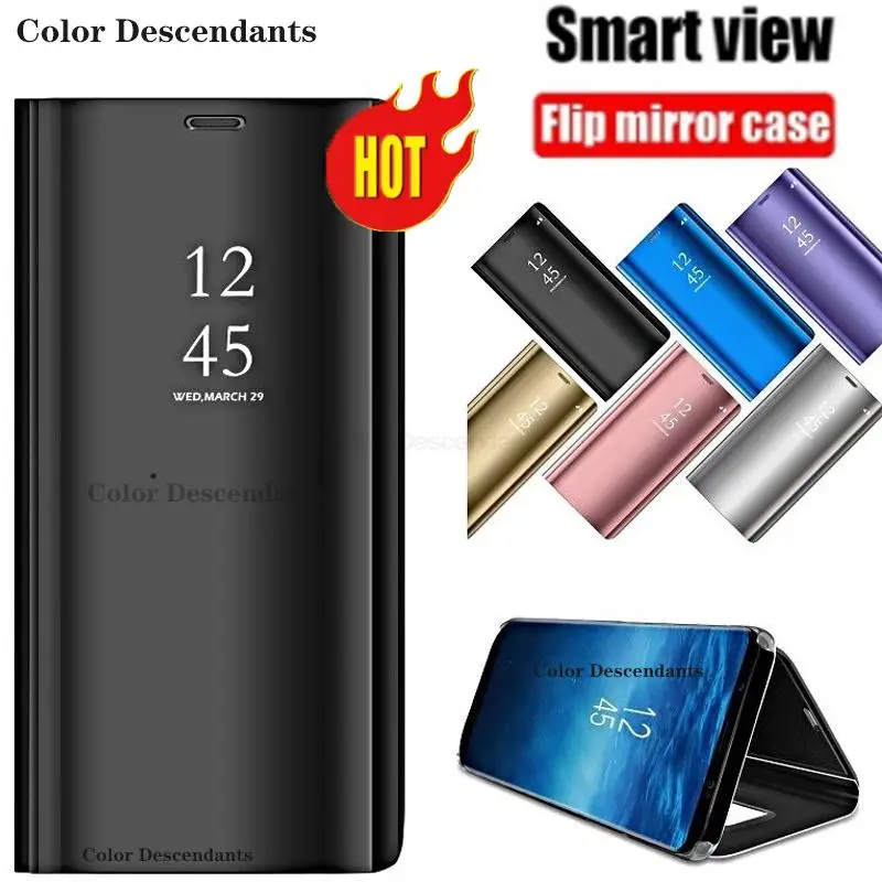 Чехол Самсунг А21С Чехол Smart Mirror Flip For Samung Galaxy A21S Cases Cover A 21S A21 S Sm-A217F/Ds 6.5'' Stand Book Coque