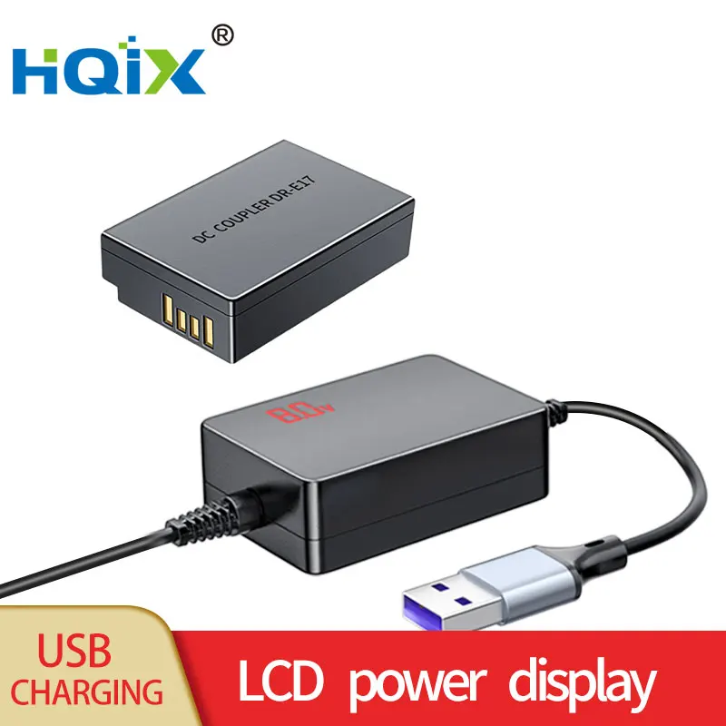 Hqix Per Canon Eos M3 Eos M5 Eos M6 Eos M6 Mark Ll Camera Ack-E17 Batteria Virtuale Adattatore Di Alimentazione Usb