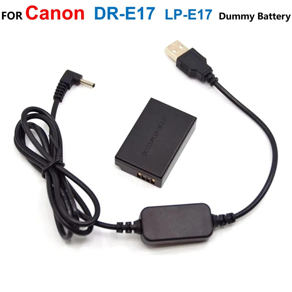 Adattatore Per Cavo Di Alimentazione Usb 5V + Dr-E17 Accoppiatore Cc Lp-E17 Batteria Falsa Per Canon Eos M3 M5 M6 Eos-M3 Eos-M5 Eos-M6 M6 Mark Ii Camr